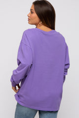 Lavender Oversized Long Sleeve Maternity Top