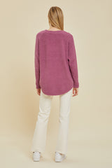 Magenta Fuzzy Soft Knit Sweater