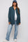 Dark Teal Front Pocket Collared Maternity Jacket