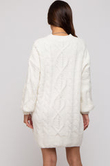 Ivory Soft Knit Maternity Sweater Dress