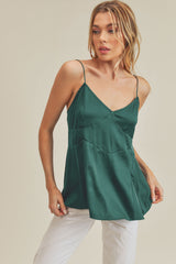 Emerald Satin Tie Tank