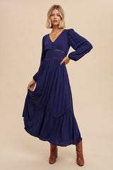 Midnight Lace Inset Maxi Dress