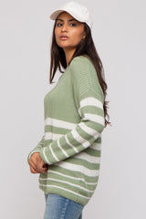 Green Striped Sweater