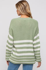 Green Striped Maternity Sweater