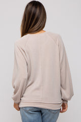 Cream Ribbed Maternity Pullover Top