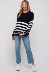 Black Striped Maternity Sweater