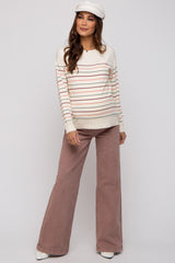 Mauve Wide Leg Maternity Jeans