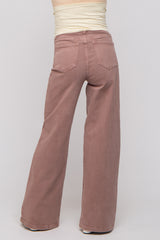 Mauve Wide Leg Maternity Jeans