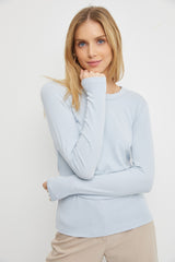 Light Blue Long Sleeve Maternity Top