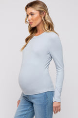 Light Blue Long Sleeve Maternity Top