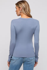 Blue Long Sleeve Maternity Top