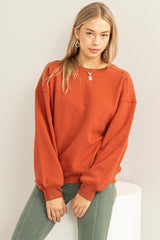 Rust Basic Fleece Maternity Sweatshirt