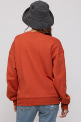 Rust Basic Fleece Maternity Sweatshirt