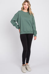 Green Basic Fleece Sweatshirt