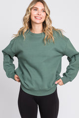 Green Basic Fleece Sweatshirt