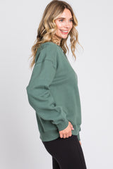 Green Basic Fleece Sweatshirt