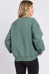 Green Basic Fleece Sweatshirt