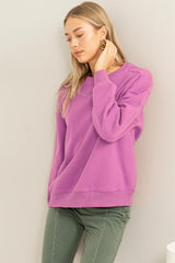 Lavender Basic Fleece Sweatshirt