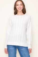 Ivory Pattern Knit Maternity Sweater