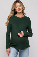 Forest Green Soft Knit Long Sleeve Maternity Top