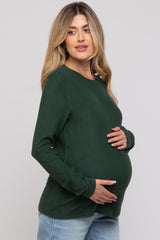 Forest Green Soft Knit Long Sleeve Maternity Top