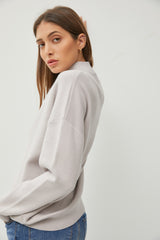 Silver Mock Neck Sweater