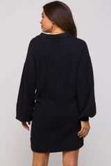 Black Maternity Mini Sweater Dress