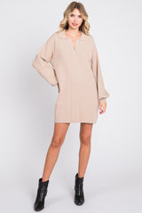 Taupe Maternity Mini Sweater Dress