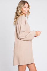 Taupe Mini Sweater Dress