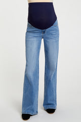 Blue Wide Leg Maternity Jeans