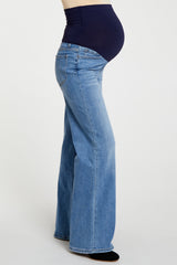 Blue Wide Leg Maternity Jeans