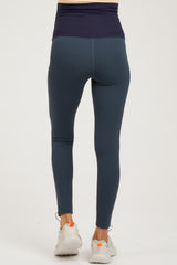 Blue Grey Maternity Active Leggings