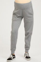 Heather Grey Slim Fit Maternity Joggers