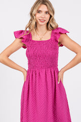 Magenta Sleeveless Smocked Tiered Dress