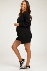 Black Dolman Sleeve Maternity Romper