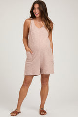 Light Pink Oversized Knit Maternity Romper