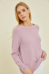 Lavender Soft Knit Long Sleeve Top