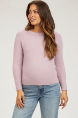 Lavender Soft Knit Long Sleeve Maternity Top