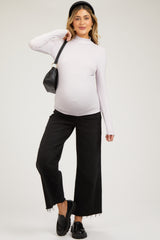 Light Pink Soft Turtle Neck Maternity Top