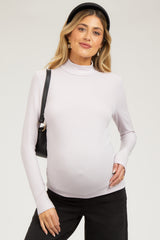 Light Pink Soft Turtle Neck Maternity Top