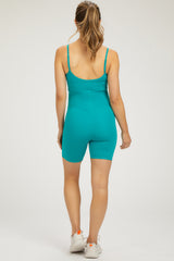 Turquoise Fitted Padded Maternity Romper