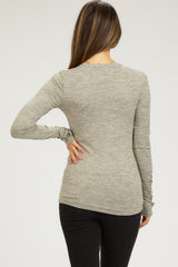 Gray Active Long Sleeve Maternity Top