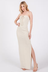 Ivory Knit Sleeveless Maxi Dress