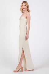 Ivory Knit Sleeveless Maxi Dress