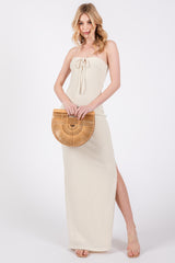 Ivory Knit Sleeveless Maternity Maxi Dress