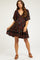 Black Floral Smocked Crochet Trim Maternity Dress