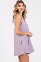 Lavender Sleeveless Waffle Knit Romper