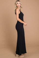 Black Ribbed Maxi Dress