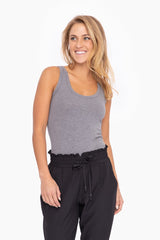 Heather Grey Scoop Neckline Maternity Tank Top