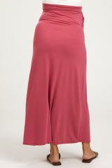 Salmon Drawstring Maternity Maxi Skirt